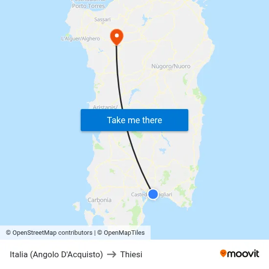 Italia (Corner D'Acquisto) to Thiesi map