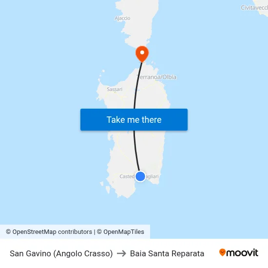 San Gavino (Corner Crasso) to Santa Reparata Bay map