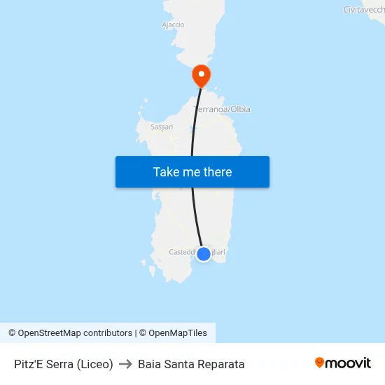 Pitz'E Serra (High School) to Santa Reparata Bay map