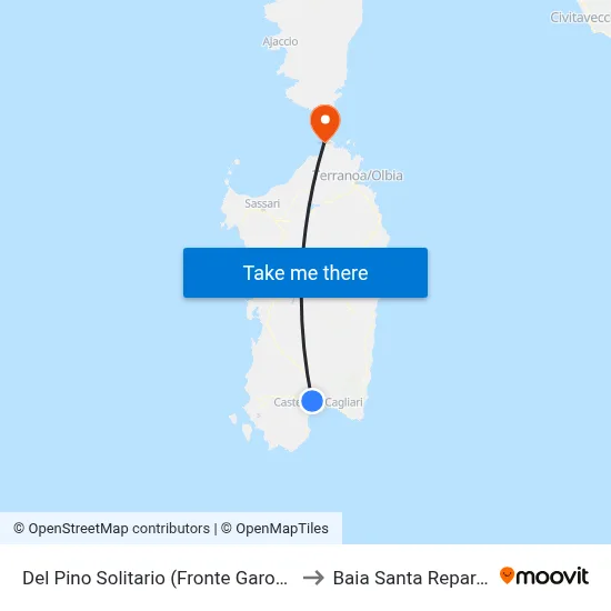 The Lone Pine (Opposite Garofani) to Santa Reparata Bay map