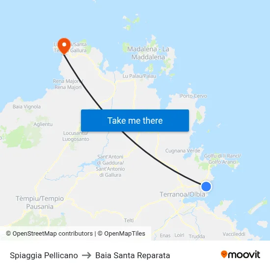 Pellicano Beach to Santa Reparata Bay map