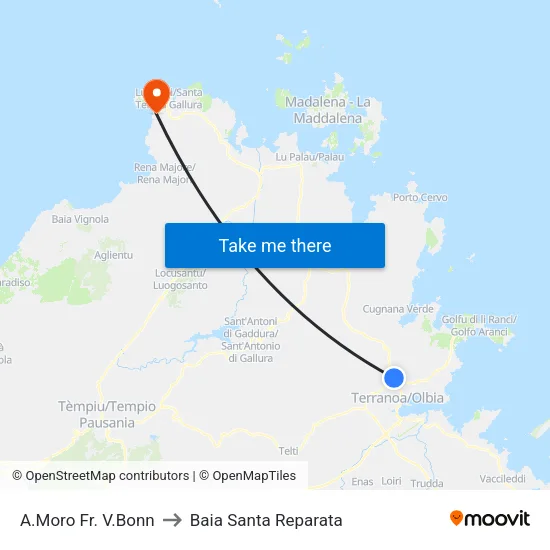 A.Moro Fr. V.Bonn to Baia Santa Reparata map