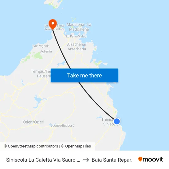 Siniscola La Caletta Sauro Street 126 to Santa Reparata Bay map