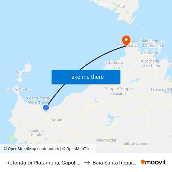 Platamona Roundabout, Terminal to Santa Reparata Bay map