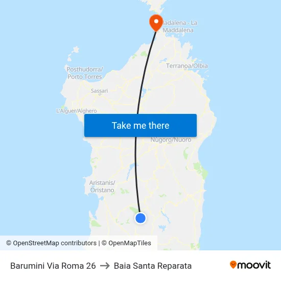 Barumini Roma Street 26 to Santa Reparata Bay map
