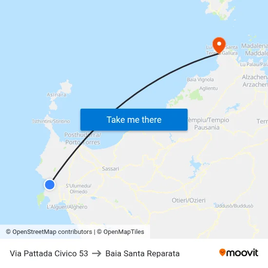 Via Pattada No. 53 to Santa Reparata Bay map
