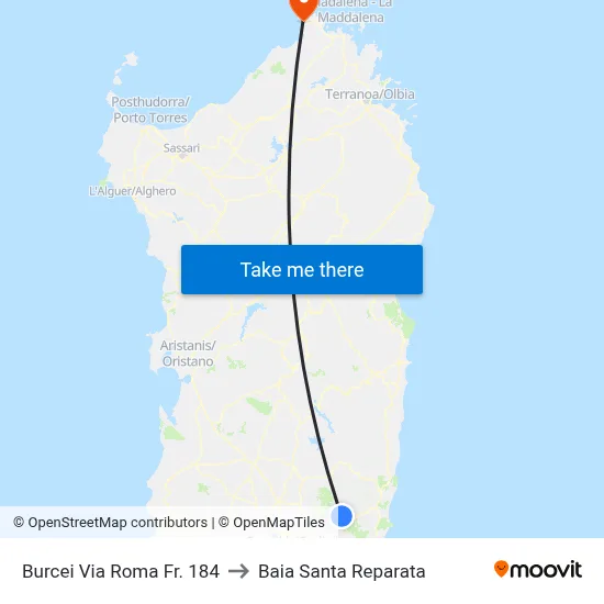 184 Roma Street, Burcei to Santa Reparata Bay map
