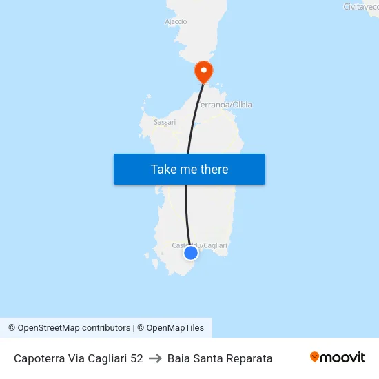 Capoterra Via Cagliari 52 to Baia Santa Reparata map