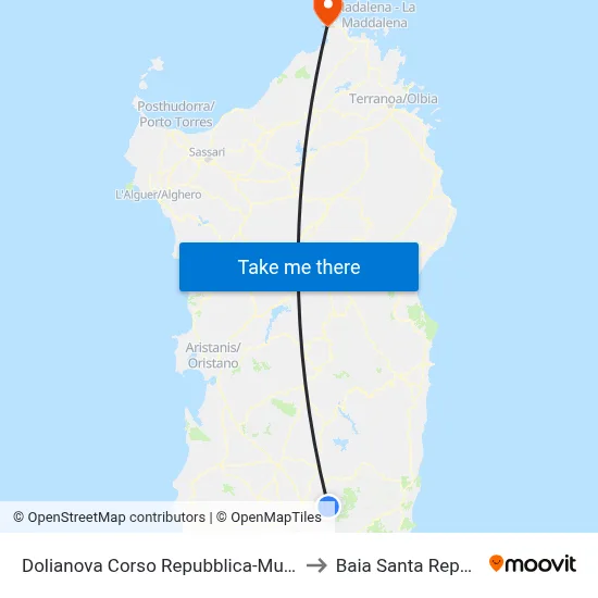 Dolianova Republic Course-City Hall to Santa Reparata Bay map