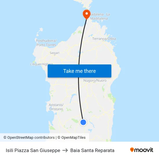 Isili Piazza San Giuseppe to Santa Reparata Bay map
