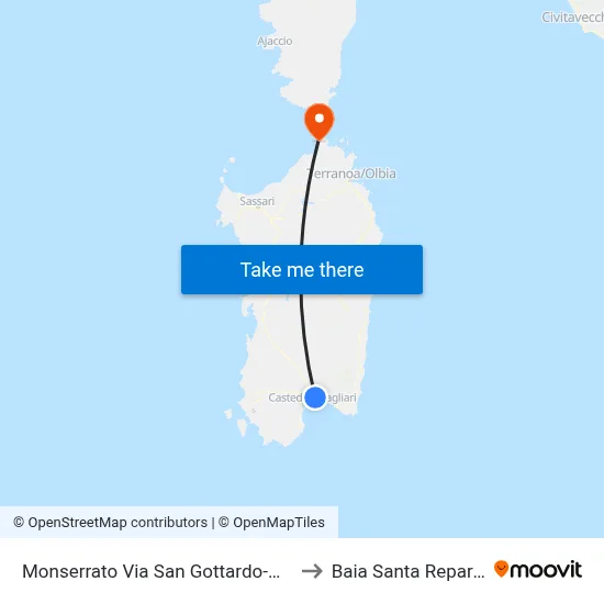 Monserrato Via San Gottardo-Metro to Santa Reparata Bay map