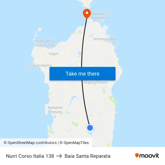 Nurri Italia Course 138 to Santa Reparata Bay map