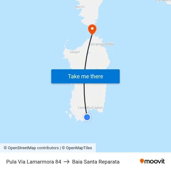 Pula Via Lamarmora 84 to Santa Reparata Bay map