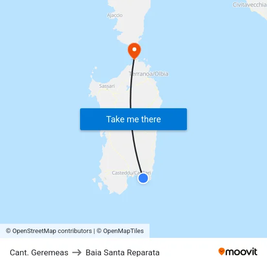 Cant. Geremeas to Baia Santa Reparata map