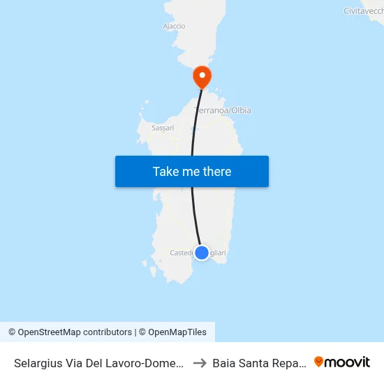 Selargius Work Street-Dominicans to Santa Reparata Bay map