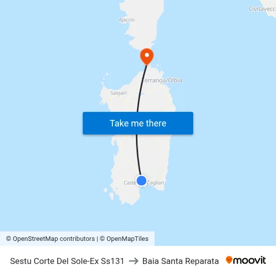 Sestu Corte Del Sole-Former Ss131 to Santa Reparata Bay map