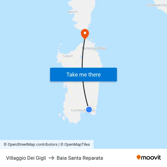 Village of Lilies to Santa Reparata Bay map