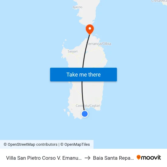 Villa San Pietro Victor Emmanuel Course 75 to Santa Reparata Bay map