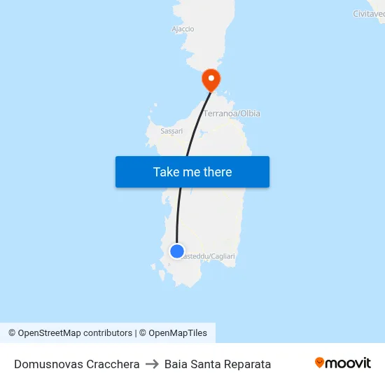 Domusnovas Cracchera to Santa Reparata Bay map
