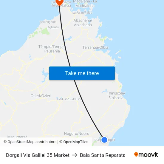 Dorgali Via Galilei 35  Market to Baia Santa Reparata map