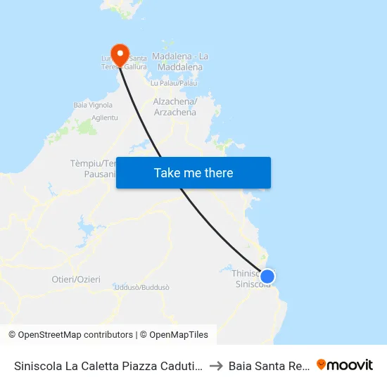 Siniscola La Caletta Fallen Sailors Square 11 to Santa Reparata Bay map