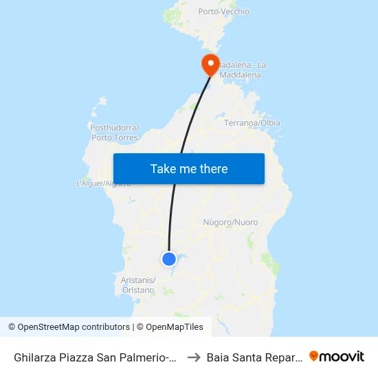 Ghilarza San Palmerio Square-Tower to Santa Reparata Bay map