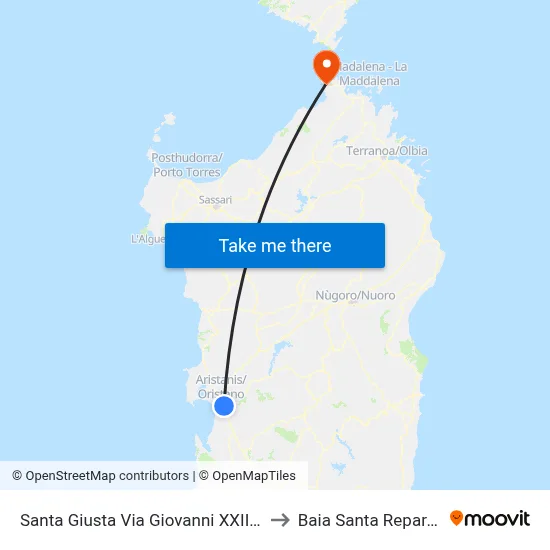 Santa Giusta John XXIII Street 16 to Santa Reparata Bay map