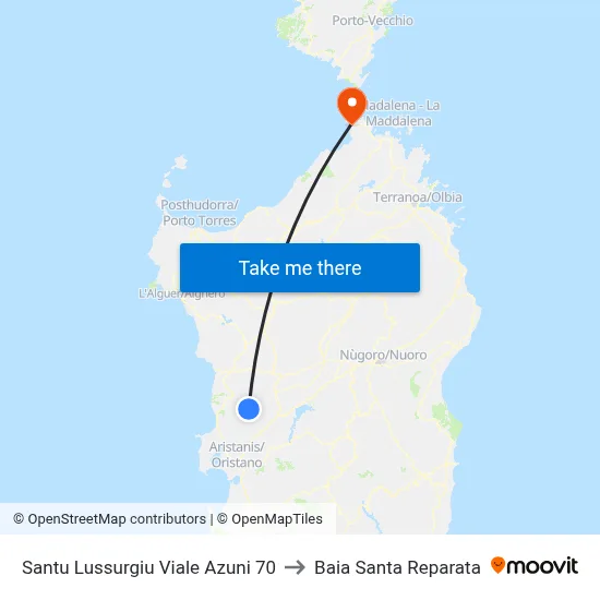 Santu Lussurgiu Azuni Avenue 70 to Santa Reparata Bay map