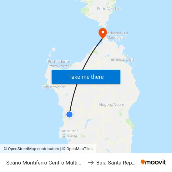 Scano Montiferro Multimedia Center to Santa Reparata Bay map