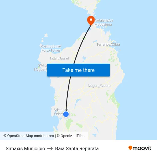 Simaxis Town Hall to Santa Reparata Bay map