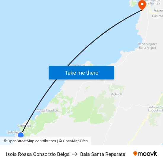 Isola Rossa Belgian Consortium to Santa Reparata Bay map