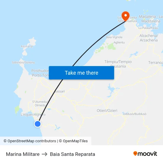 Navy to Santa Reparata Bay map