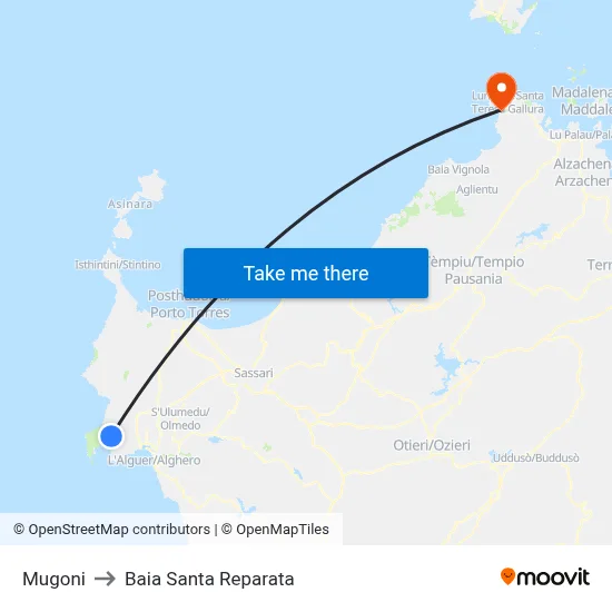 Mugoni to Santa Reparata Bay map