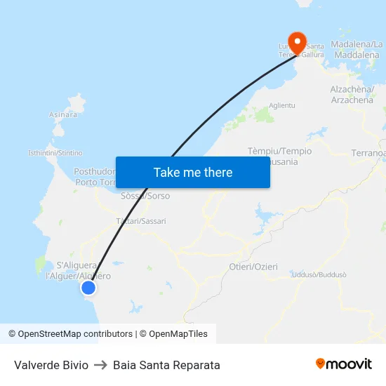 Valverde Junction to Santa Reparata Bay map
