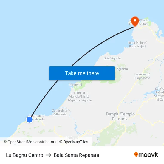 Lu Bagnu Center to Santa Reparata Bay map