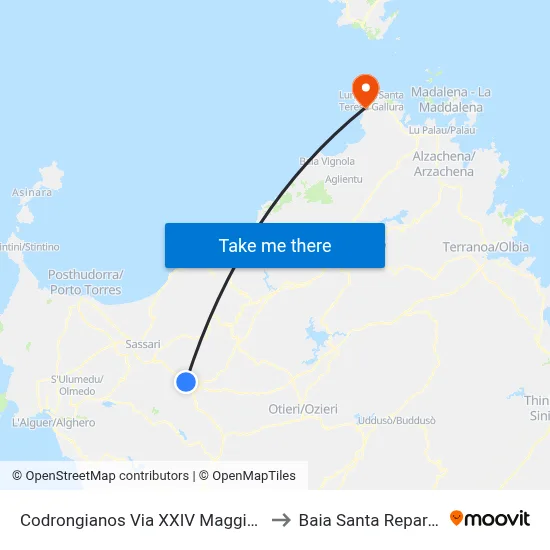 Codrongianos XXIV May Street 31 to Santa Reparata Bay map