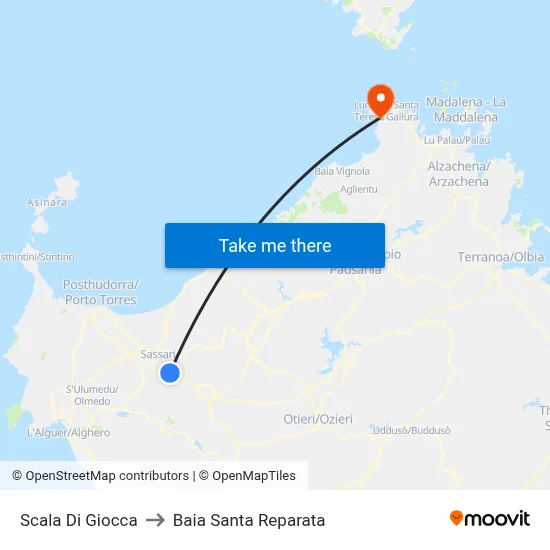 Scala Di Giocca to Santa Reparata Bay map