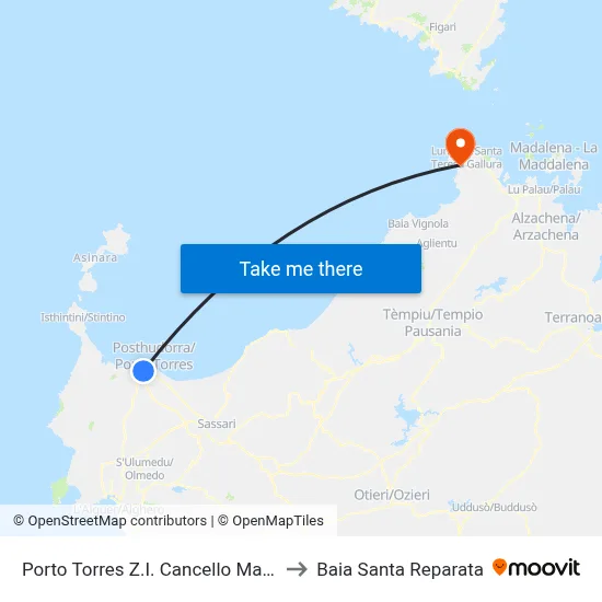 Porto Torres Industrial Zone Sea Gate to Santa Reparata Bay map