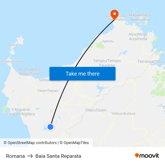 Romana to Santa Reparata Bay map