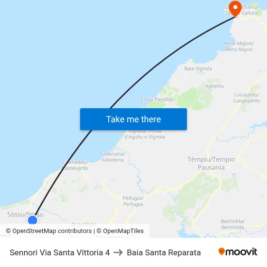 Sennori Via Santa Vittoria 4 to Santa Reparata Bay map