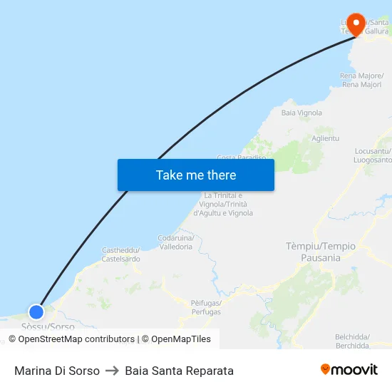Marina Di Sorso to Santa Reparata Bay map