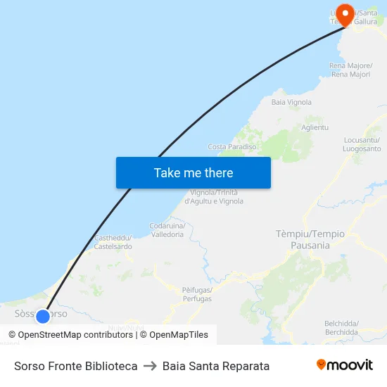 Sorso Opposite Library to Santa Reparata Bay map