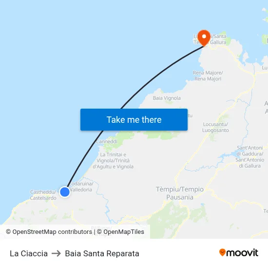 La Ciaccia to Santa Reparata Bay map