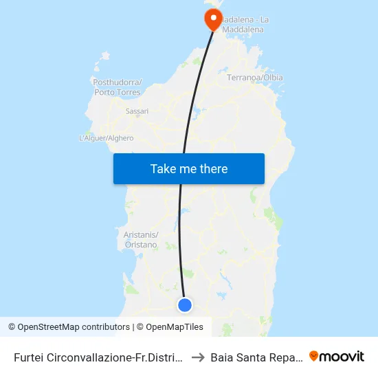 Furtei Ring Road-Near Gas Station to Santa Reparata Bay map