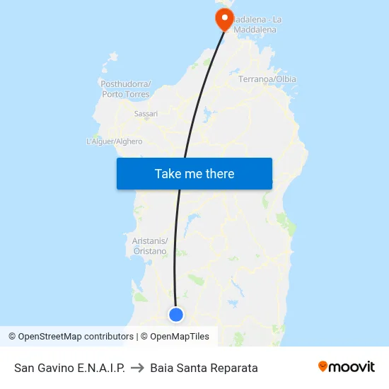San Gavino E.N.A.I.P. to Santa Reparata Bay map