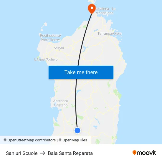 Sanluri Schools to Santa Reparata Bay map