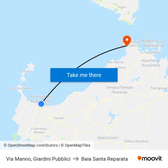 Via Manno, Public Gardens to Santa Reparata Bay map