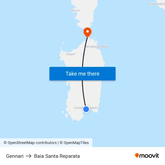 Gennari to Santa Reparata Bay map