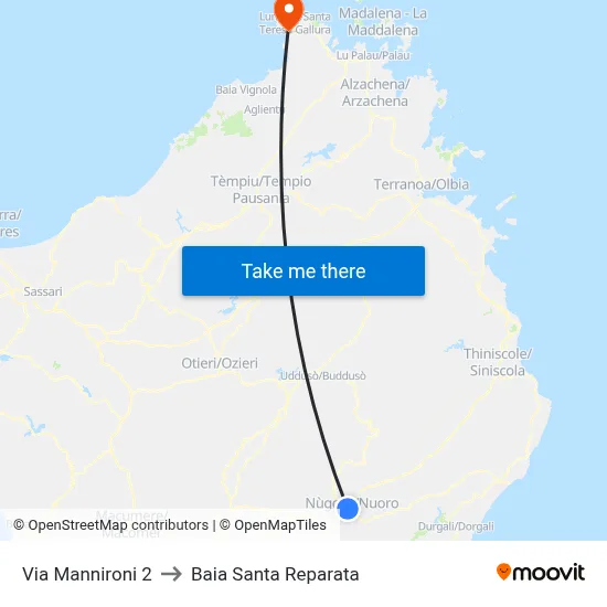 Via Mannironi 2 to Santa Reparata Bay map