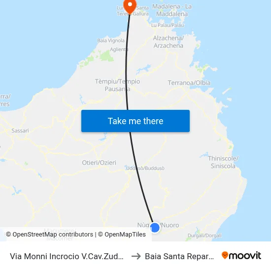 Monni Street Corner of V.Cav.Zuddas to Santa Reparata Bay map